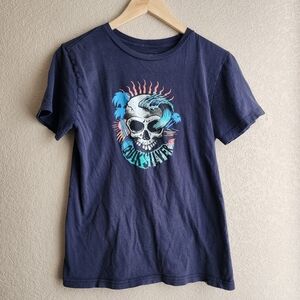 Quicksilver Navy Skull Graphic Kids T-Shirt Size XL